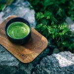 Photo of Matcha Drink on a Wooden Tray